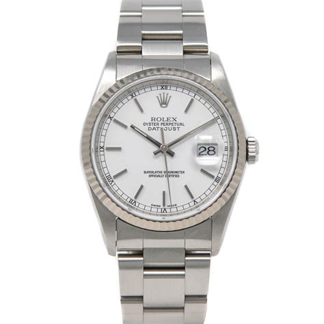 rolex white face datejust